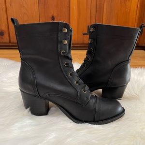 Forever 21 Women Combat Mid-Calf Boots In Black Size 8